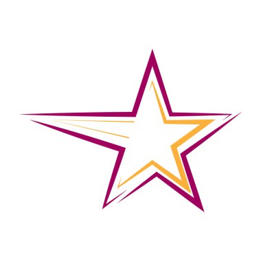 Yıldız. Beyaz bir grup üzerinde izole edilmiş logo, etiket ya da amblem şablonu