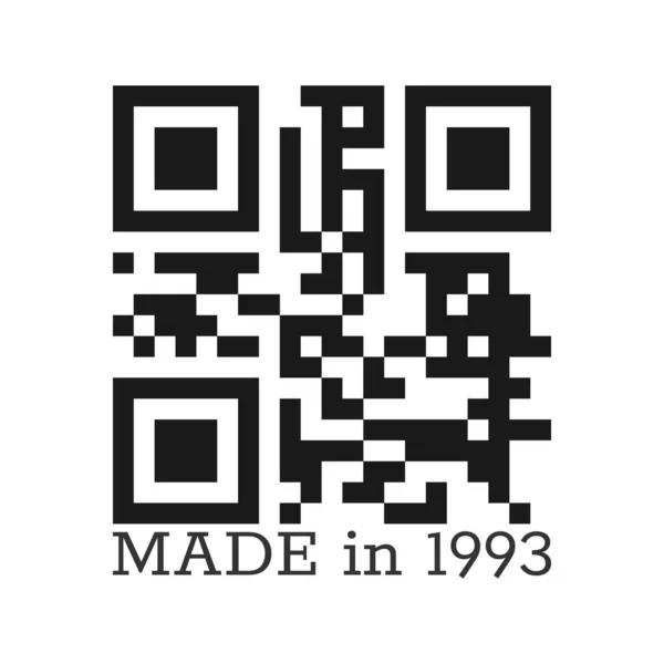 Сделано 1993 Году Векторная Стилизованная Надпись Настоящим Кодом Векторная Иллюстрация — стоковый вектор