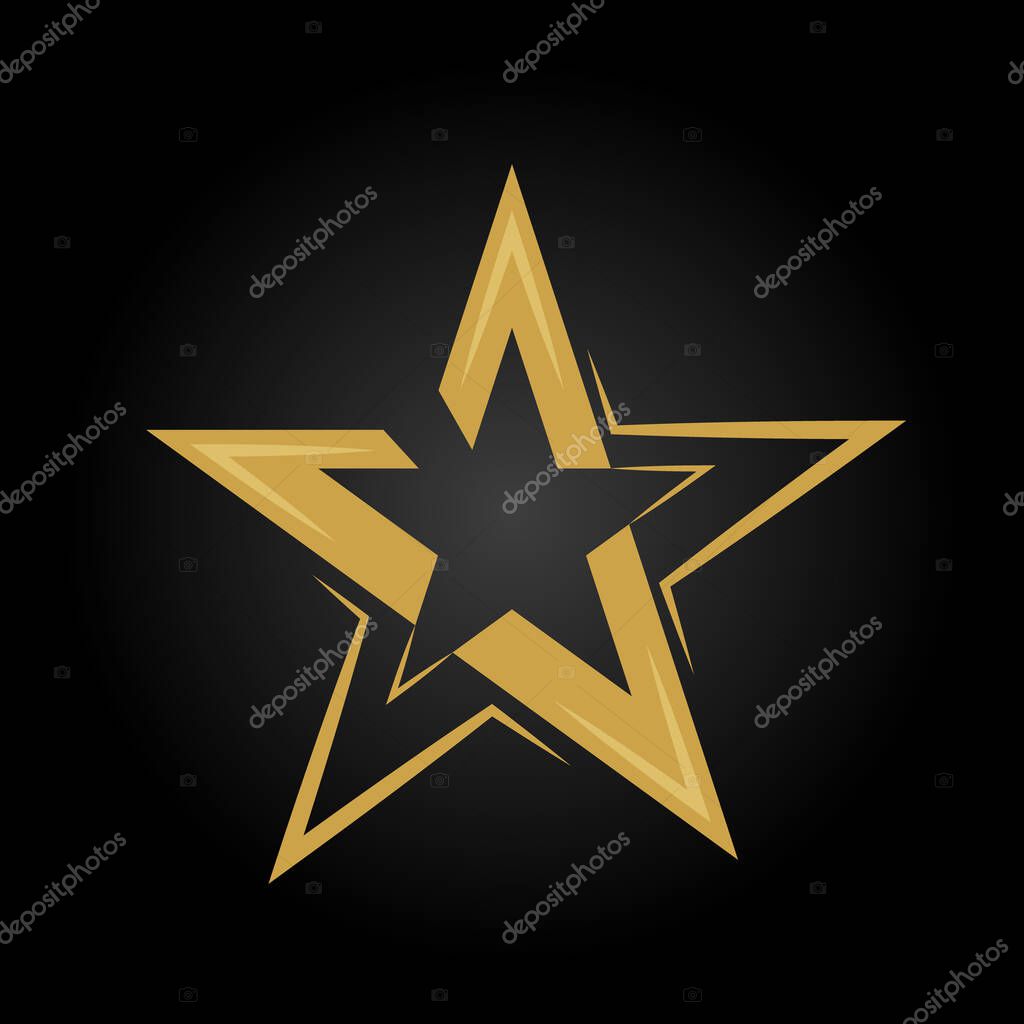 Star. Stylized vector illustration for logo, sticker, emblem isolated on white backgroun