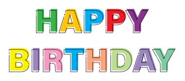 - Doğum günün kutlu olsun. Sancaklar ve tema için biçimlendirilmiş vektör harfleri 