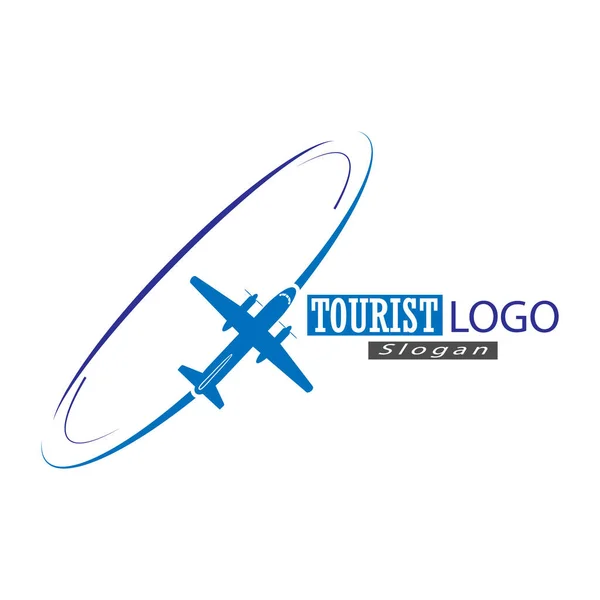 Logo Viaje Ilustración Vectorial Para Logotipo Plantilla Etiqueta Aislados Sobre — Vector de stock