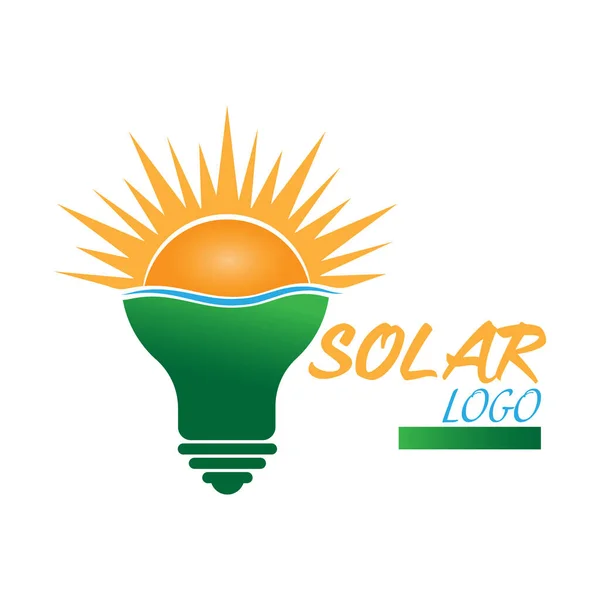 Logo Solar Ilustración Vectorial Para Logotipo Plantilla Etiqueta Aislados Sobre — Archivo Imágenes Vectoriales