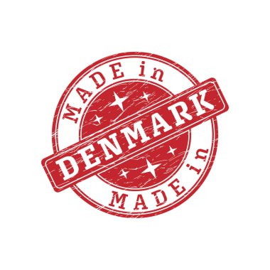 DENMARK 'ta yapılmış bir mühür izi, beyaz bir grupta izole edilmiş.