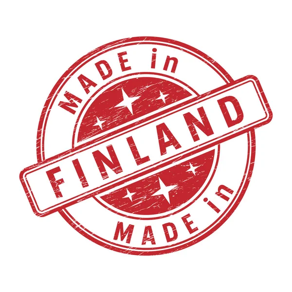Een Impressie Van Een Zegel Met Inscriptie Made Finland Geïsoleerd — Stockvector