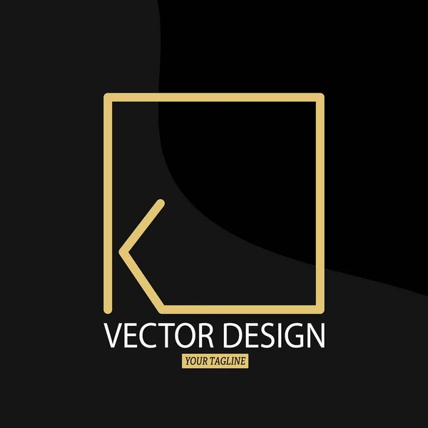 Letra Estilizada Con Marco Cuadrado Plantilla Vectorial Para Logotipo Etiqueta — Vector de stock