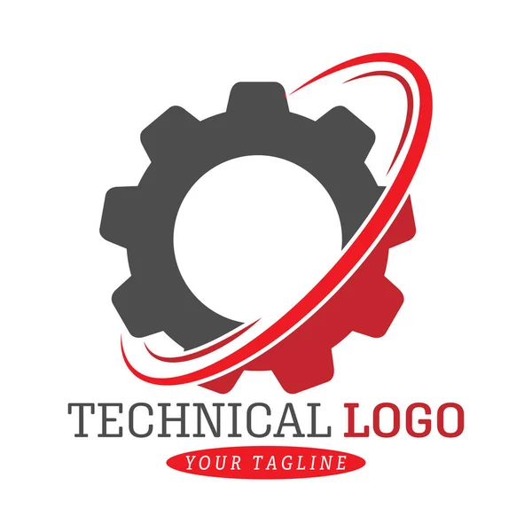 Logo Tecnico Illustrazione Vettoriale Colori Logo Adesivo Emble — Vettoriale Stock