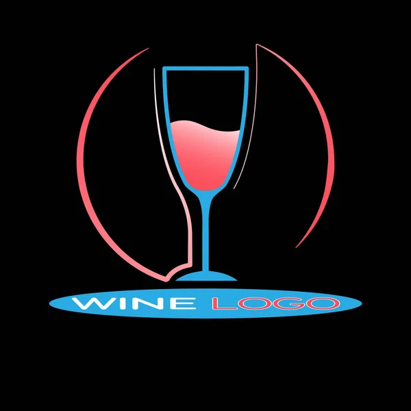 Logo Wine Color Vector Illustration Logo Sticker Emble — Stock Vector