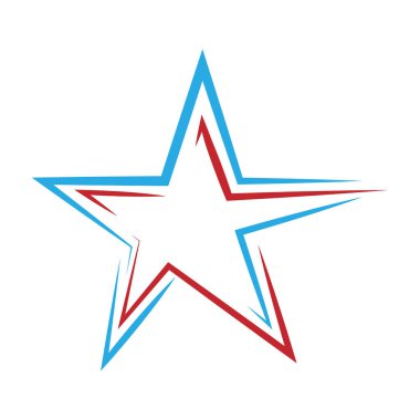 Yıldız. Beyaz bir grup üzerinde izole edilmiş logo, etiket ya da amblem şablonu