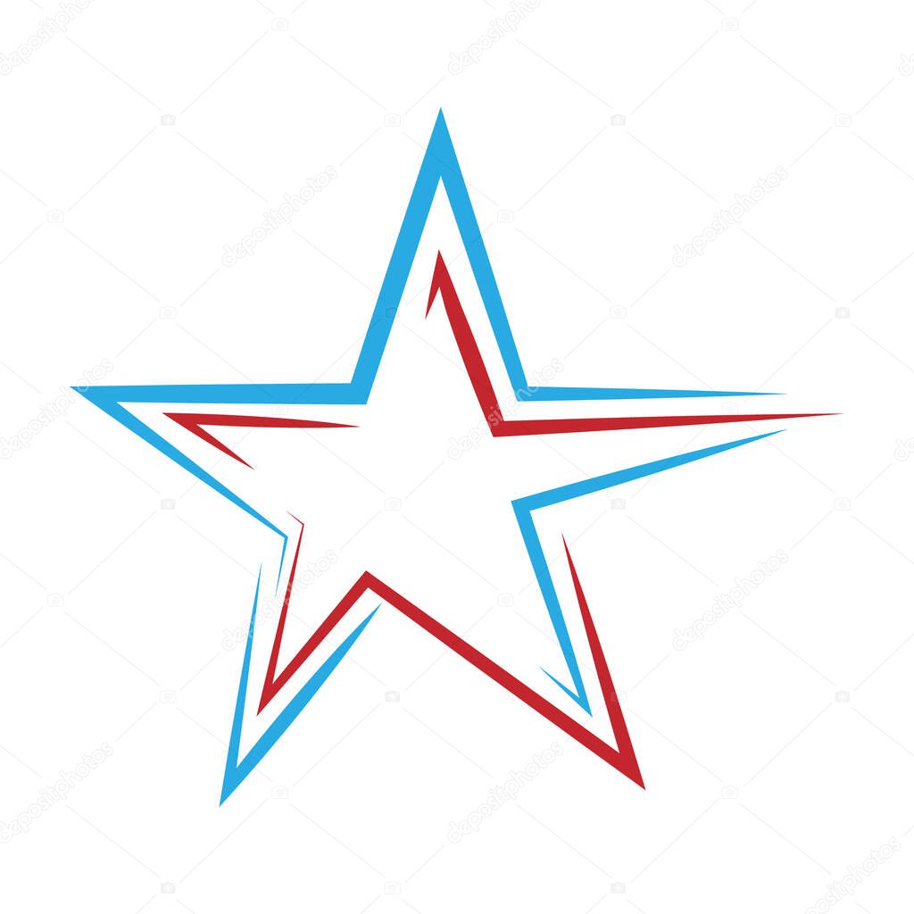 Star. Template for a logo, sticker, or emblem isolated on a white backgroun
