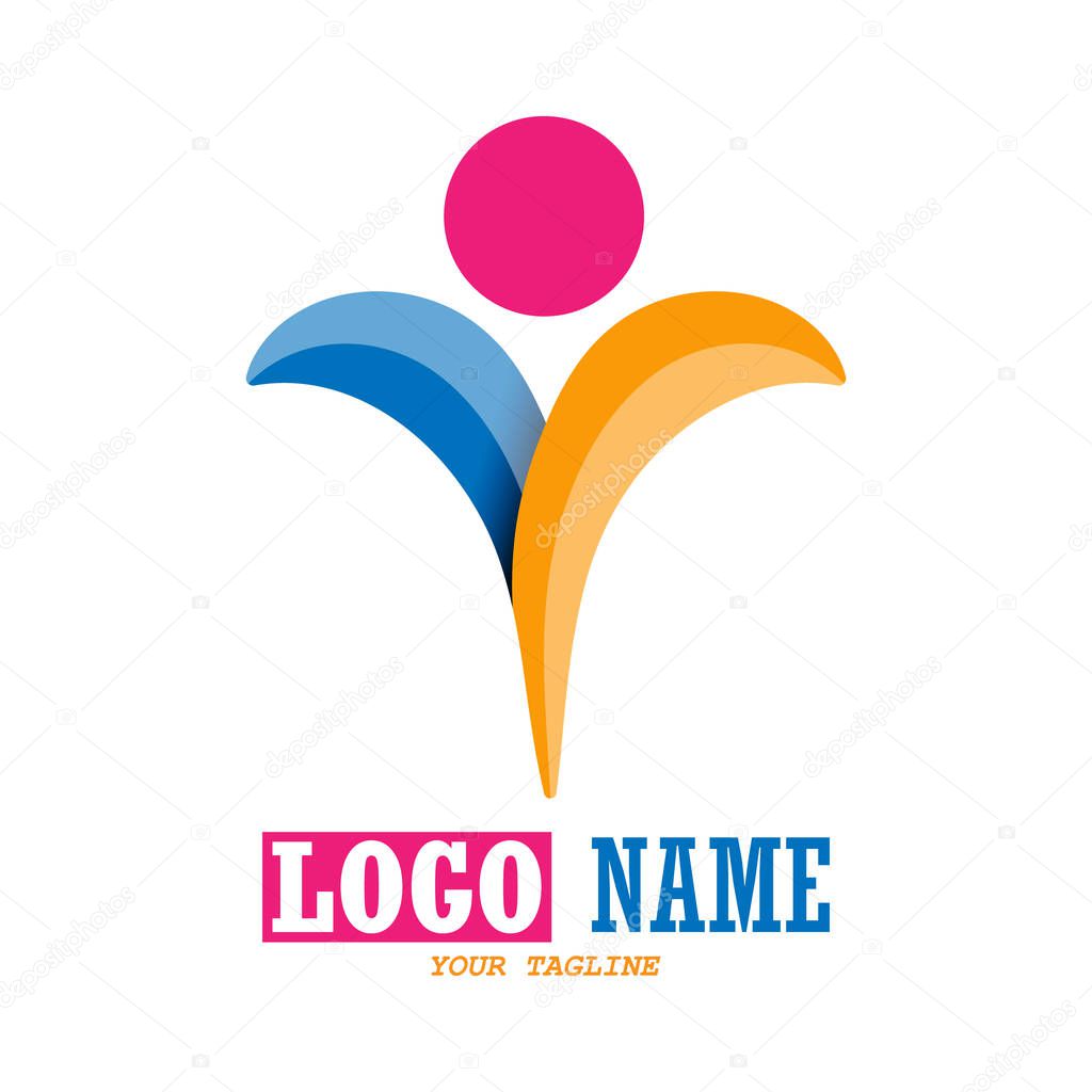 Idea of the logo. Vector illustration for logo, logo or sticker, for graphic and print design