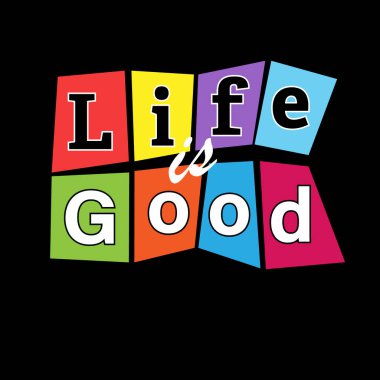 Hayat güzel. Tasarım ve yaratıcı tasarım için yaratıcı harfler. Vektör tasarımı