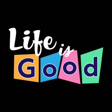 Hayat güzel. Tasarım ve yaratıcı tasarım için yaratıcı harfler. Vektör tasarımı