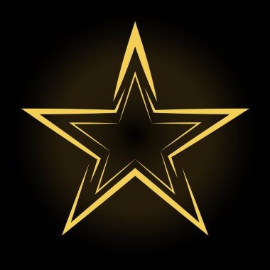 Yıldız. Beyaz grup üzerinde izole edilmiş logo, etiket ve amblem için biçimlendirilmiş vektör çizimi