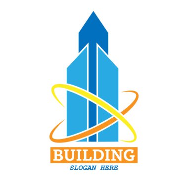 Emlak logosu. Şirket logosu için şablon, modern tasarım, beyaz arka planda izole edilmiş.