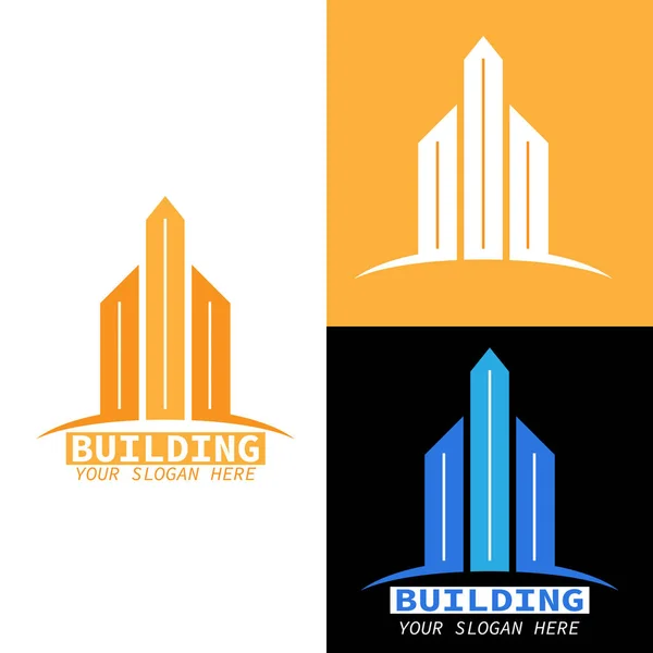 Immobilien Logo Vorlage Für Das Firmenlogo Modernes Design Isoliert Auf — Stockvektor