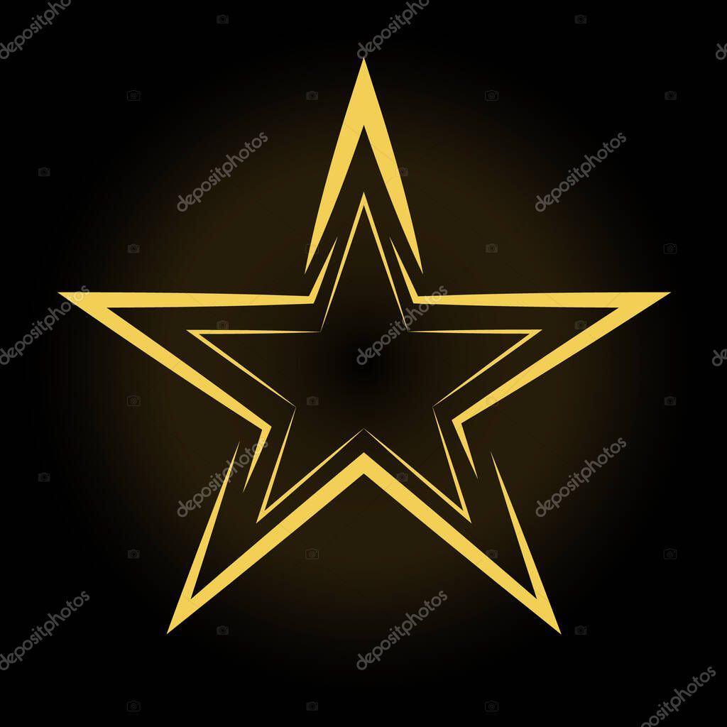 Star. Stylized vector illustration for logo, sticker, emblem isolated on white backgroun