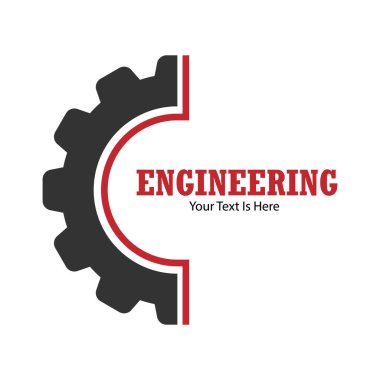Teknik logo. Logo, etiket veya etiket için renk vektörü çizimi, beyaz arkaplanda izole edilmiş modern tasarım