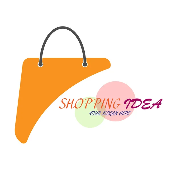 Idea Shopping Illustrazione Vettoriale Colori Logo Adesivo Etichetta Design Moderno — Vettoriale Stock