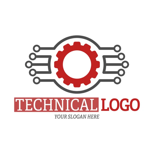 Logo Tecnico Illustrazione Vettoriale Colori Logo Adesivo Etichetta Design Moderno — Vettoriale Stock