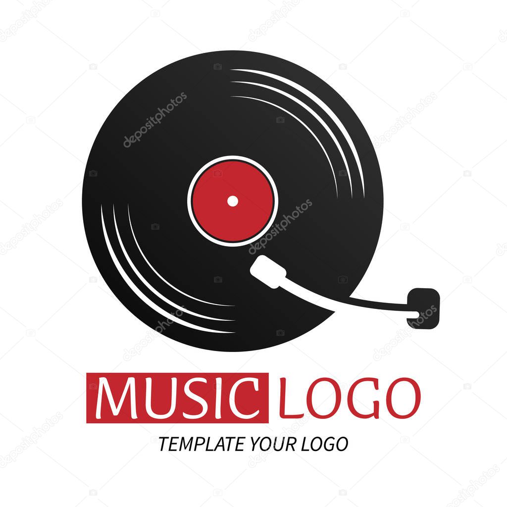 Music logo. Color vector illustration for logo, sticker or label, modern design isolated on white backgroun