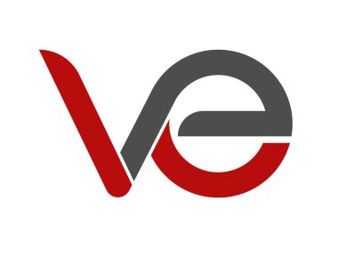 V ve E harfleri, logo, monogram ya da monogram için tek bir satırla birbirine bağlıdır. Beyaz arkaplanda izole edilmiş vektör illüstrasyonu