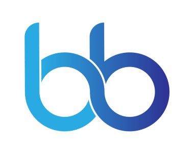 Stilize edilmiş küçük harfler B ve B bir logo, monogram veya monogram için tek bir satırla birbirine bağlıdır. Beyaz arkaplanda izole edilmiş vektör illüstrasyonu