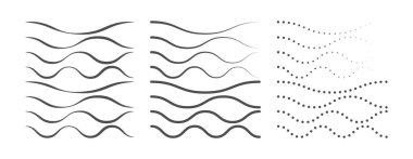 Set of curved lines for creative design, isolated on a white background clipart