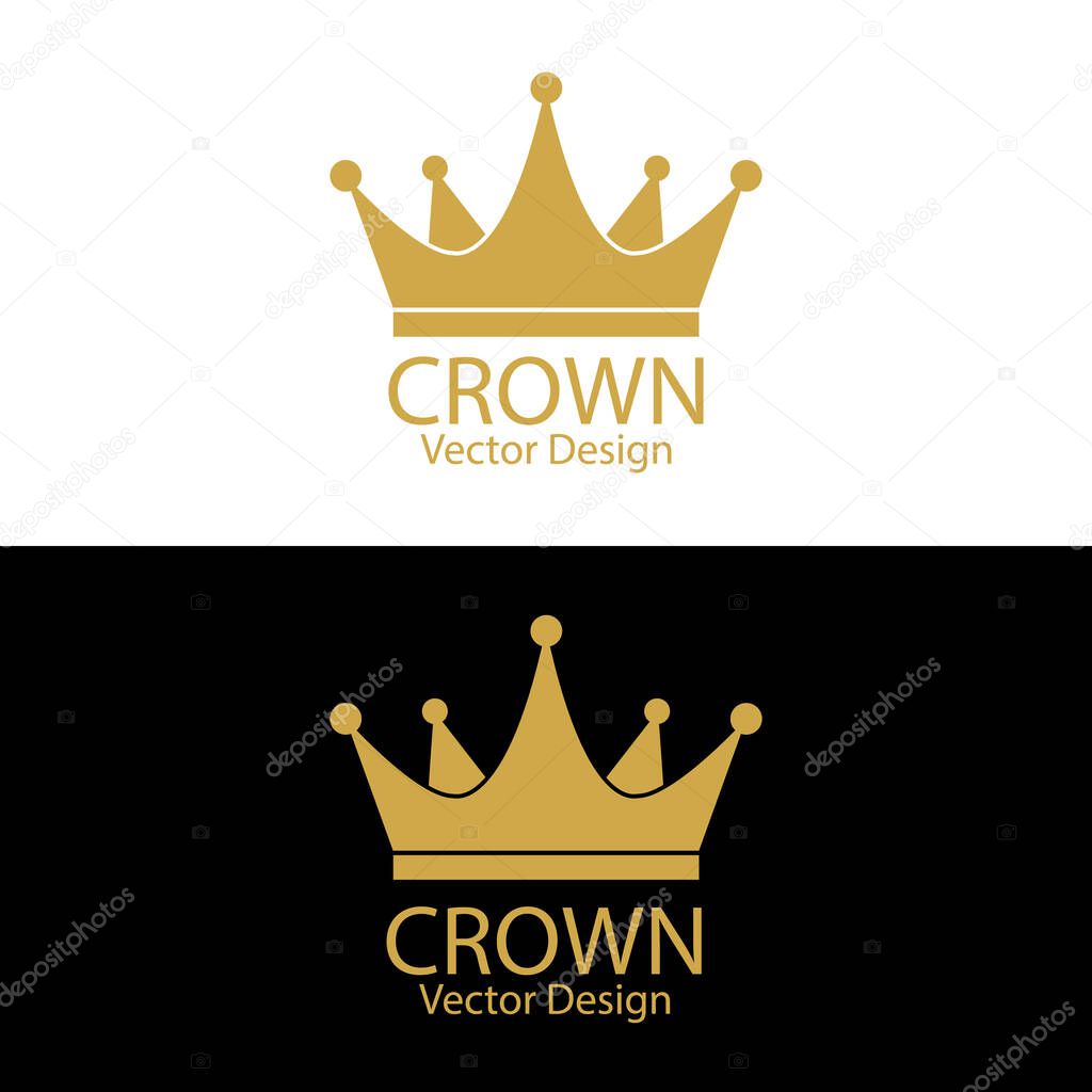 Crown. Simple vector illustration for logo, sticker, logo or creative design isolated on white backgroun