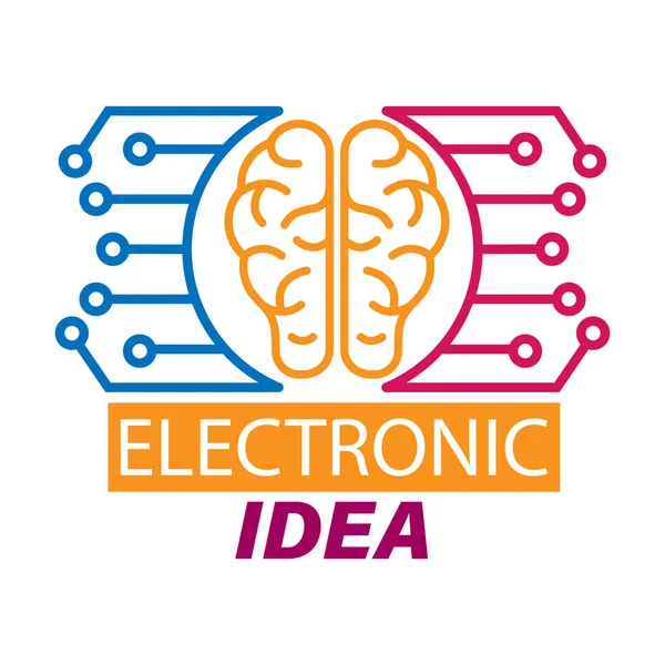 Ideas Electrónicas Cerebro Humano Placa Circuitos Ilustración Vectorial Editable Para — Archivo Imágenes Vectoriales