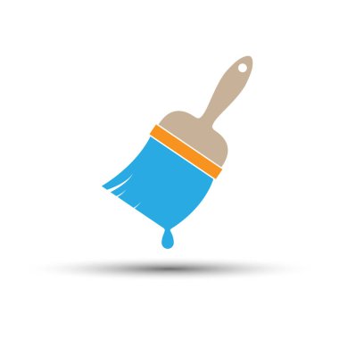 Fırçala ve boya. Web sitesi, uygulama, logo ya da logo için düz bir simge. Stok resmi beyaz arkaplanda izole edildi.