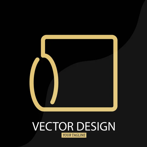 Letra Estilizada Con Marco Cuadrado Plantilla Vectorial Para Logotipo Etiqueta — Vector de stock