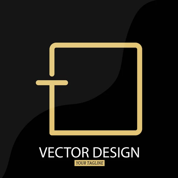 Stilisierter Buchstabe Mit Quadratischem Rahmen Vektorvorlage Für Logo Etikett Oder — Stockvektor