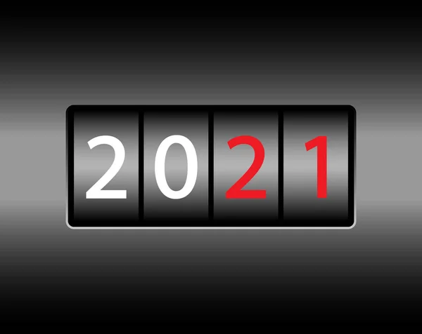 Οδομετρικό Αριθμούς 2021 Νέο 2021 Στο Οδόμετρο Λευκοί Και Κόκκινοι — Διανυσματικό Αρχείο