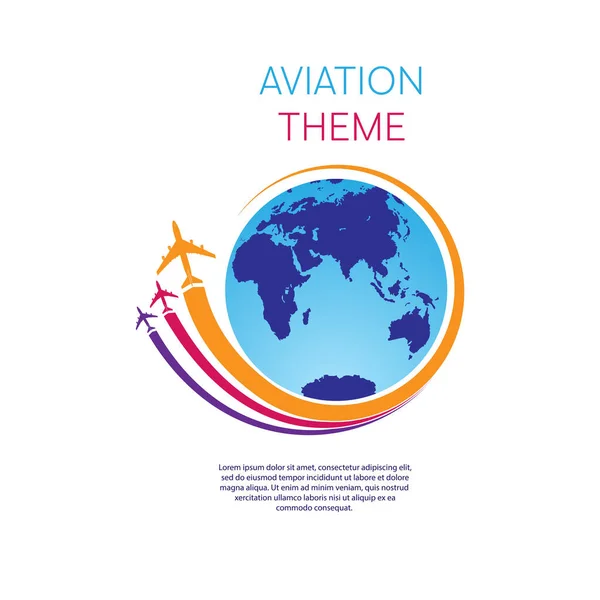 Tema Dell Aviazione Concetto Illustrazione Stock Progettazione Poster Cartolina Banner — Vettoriale Stock