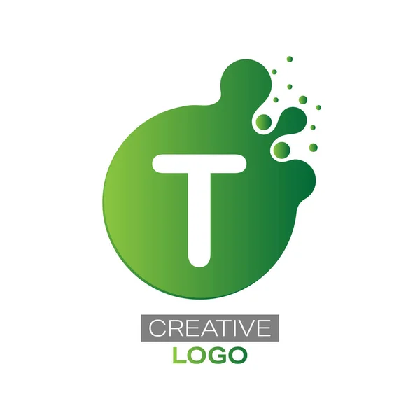 Creative Logo Letter Dot Splashes Vector Illustration Logo Sticker Brand — Stock Vector