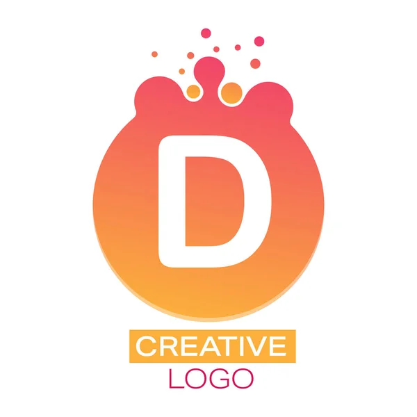 Logo Creativo Letra Punto Redondo Con Salpicaduras Ilustración Vectorial Para — Vector de stock