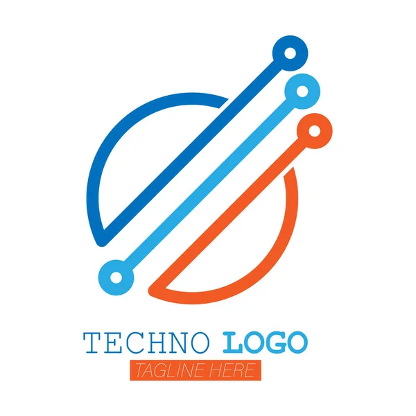 Logo Techno Business High Tech Innovativo Semplice Illustrazione Vettoriale Isolata — Vettoriale Stock