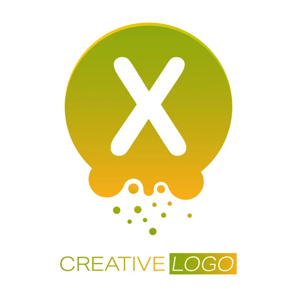 Logo Creativo Letra Punto Redondo Con Salpicaduras Ilustración Vectorial Para — Vector de stock