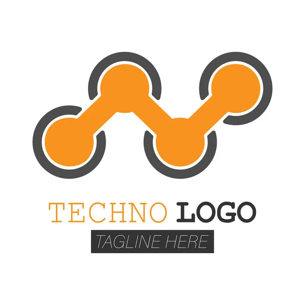 Логотип Techno Високотехнологічний Інноваційний Бізнес Проста Векторна Ілюстрація Ізольована Білому — стоковий вектор