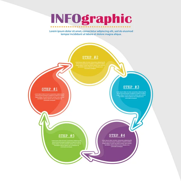Diagram För Infografik Visuell Beskrivning Processen Utvecklingsplanen Eller Strategin Vektormall — Stock vektor