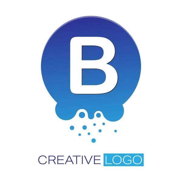 Logo Creativo Letra Punto Redondo Con Salpicaduras Ilustración Vectorial Para — Vector de stock