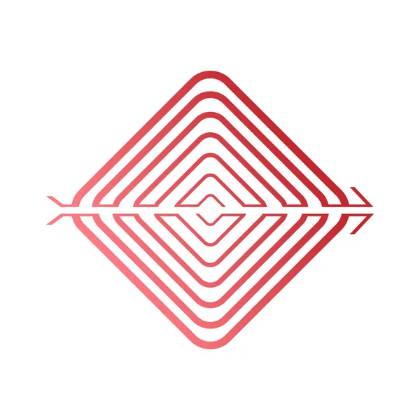 Espiral Forma Cuadrado Con Flecha Ilustración Vectorial Simple Aislada Fondo — Vector de stock