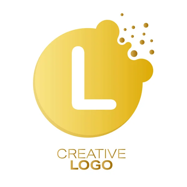 Logo Creativo Letra Punto Redondo Con Salpicaduras Ilustración Vectorial Para — Vector de stock