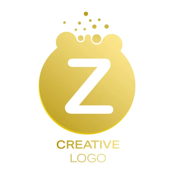 Kreatives Logo Der Buchstabe Auf Einem Runden Punkt Mit Spritzern — Stockvektor