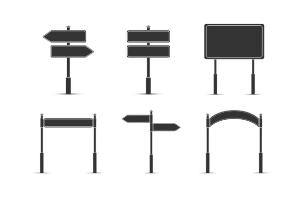 Verzameling Verkeersborden Met Pijlen Borden Met Ruimte Voor Tekst Vectorillustratie — Stockvector