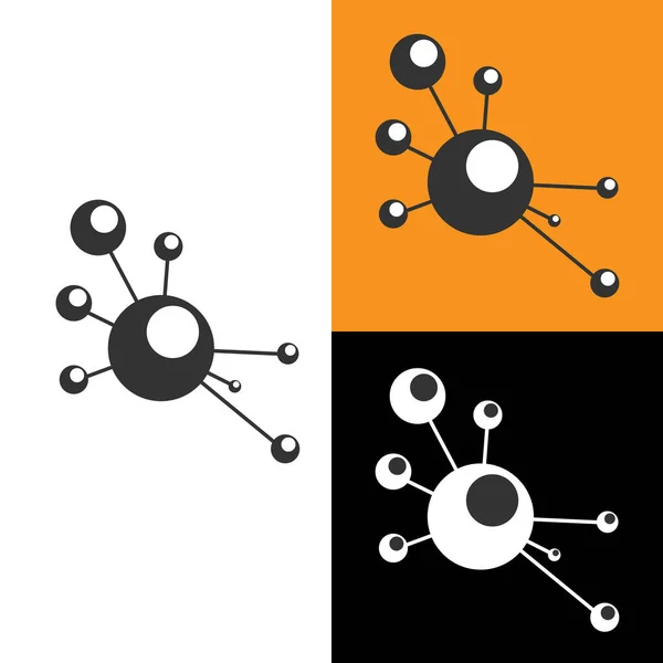 Logo Atom Molecules Simple Vector Illustration Icon Logo Logo Flat — Stock Vector