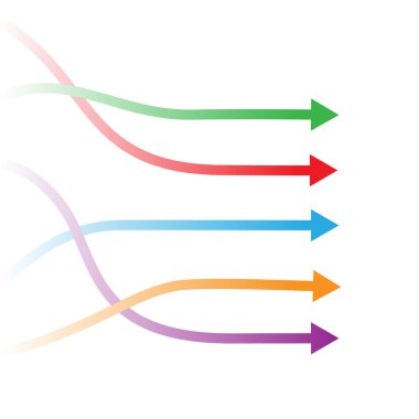 Yaratıcı tasarım için renkli oklar..