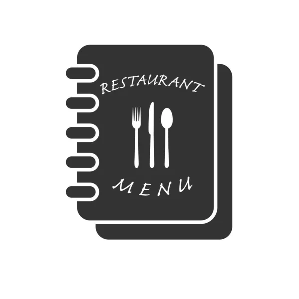 Restoran Menüsü Kitabının Basit Vektör Simgesi Düz Biçim — Stok Vektör