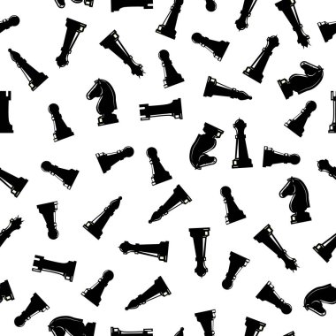 Satranç, basit arka planlar, dokular ve ambalajlar için kusursuz soyut desen. Vektör illüstrasyonu.