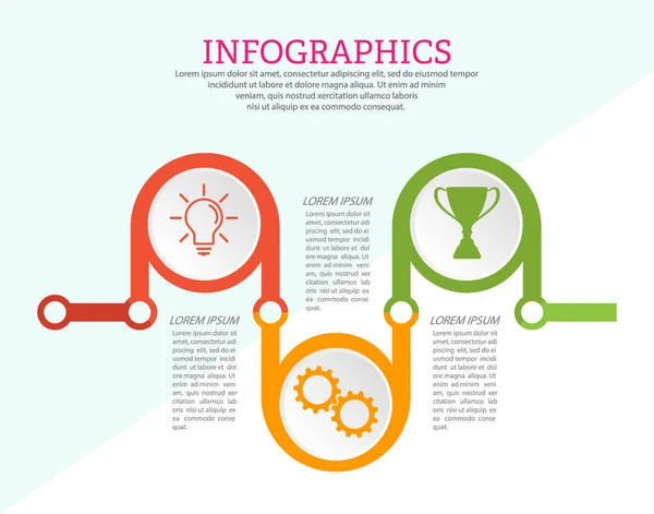 Infografische Vorlage Mit Visuellen Symbolen Phasen Des Geschäfts Der Ausbildung — Stockvektor